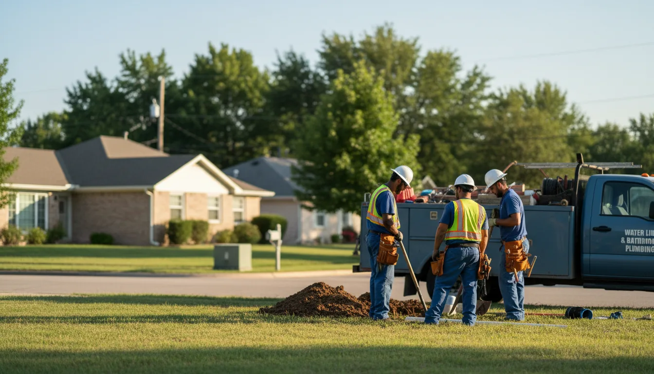 Residential water line and bathroom plumbing service in Yorktown, TX